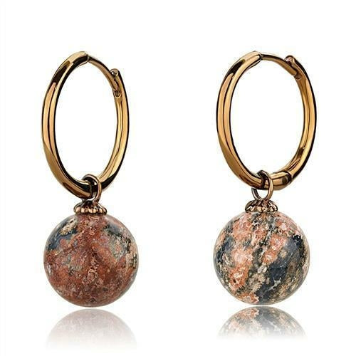 TK2572 - IP Coffee light Stainless Steel Earrings with Semi-Precious